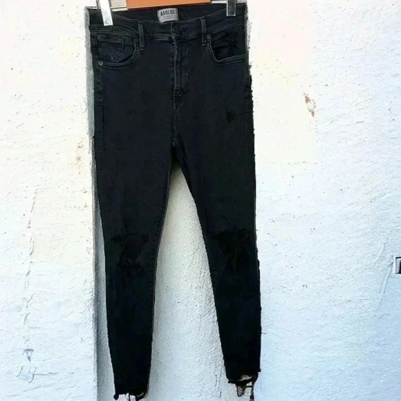 AGOLDE Sophie High-Rise Distressed Skinny Jean – Black 27 - Picture 3 of 8